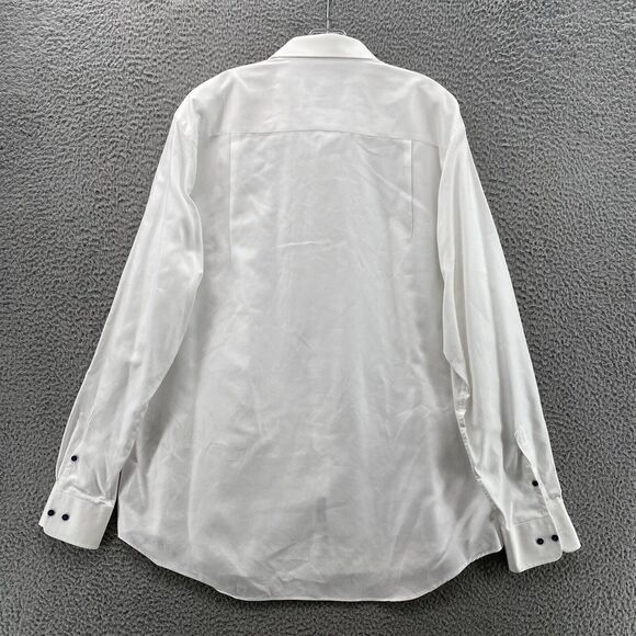 David Donahue Dress Shirt Men's 18 36/37 White Business Office Preppy Normcore - Picture 7 of 13